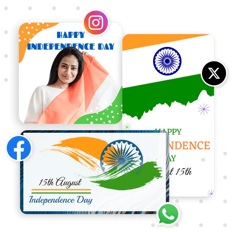 independence day wishes templates for Facebook, Instagram, Twitter & Whatsapp