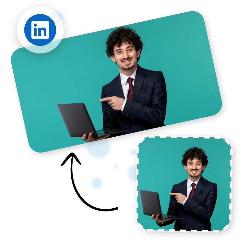 LinkedIn posts Image resizer with stickers