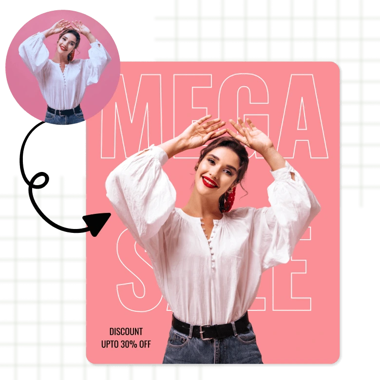 add cutout to image with pink background