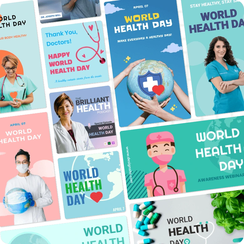 Collection of free world health day templates