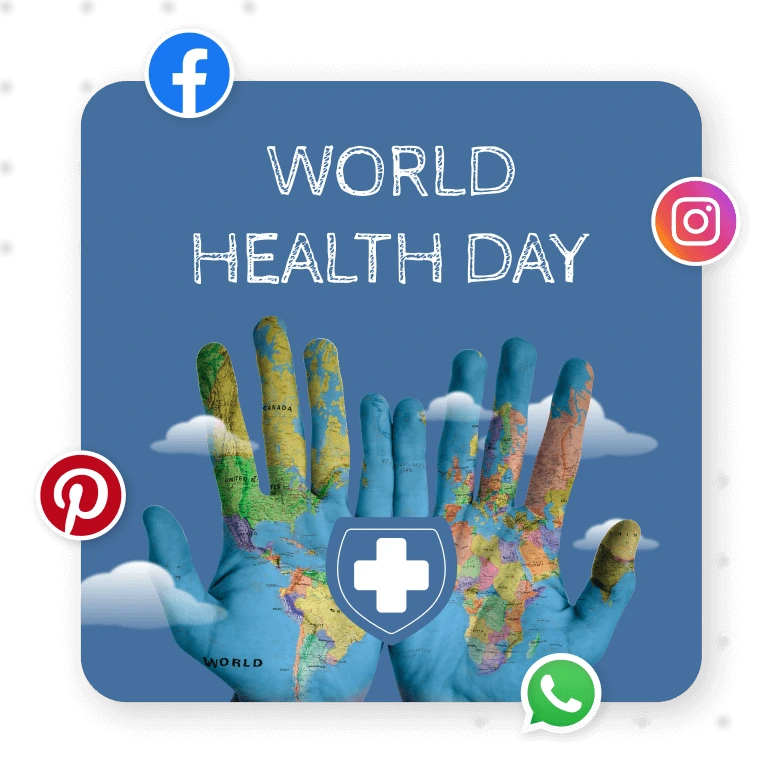 World health day templates for Facebook,Pinterest, Instagram and WhatsApp